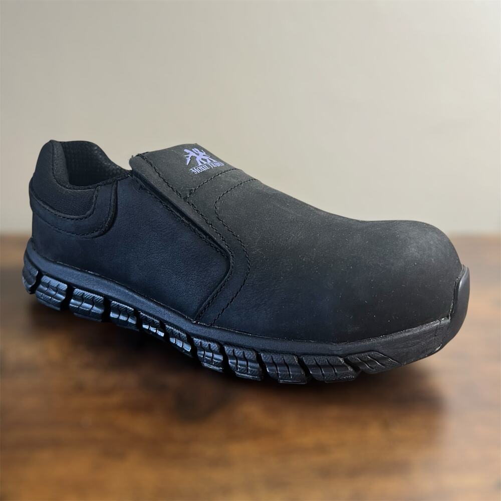 Moxie Trades Mary Work Shoes 8.5 Womens Safety Composite Toe Leather Slip On New